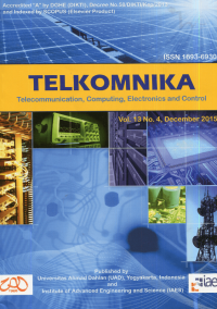 Jurnal TELKOMNIKA (Telecomunication, Computing, Electronics and Control (TCEC) Vol. 13 No. 4 December 2015