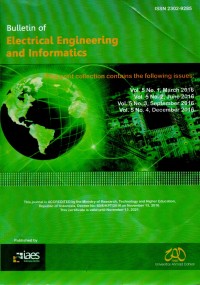 Bulletin of Electrical Engineering and Informatics: This Print Collection Contains The Following Issue Vol. 5 No. 1,  March 2016