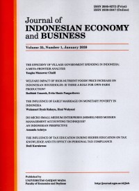 Journal of Indonesian Economy and Business Volume 35, Number 1, January 2020