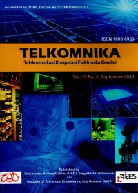 Jurnal TELKOMNIKA (Telecomunication, Computing, Electronics and Control (TCEC) Vol. 10 No. 3 September 2012)