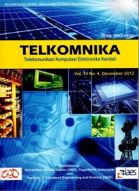 Jurnal TELKOMNIKA (Telecomunication, Computing, Electronics and Control (TCEC) Vol. 10 No. 4 December 2012)