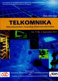 Jurnal TELKOMNIKA (Telecomunication, Computing, Electronics And Control (TCEC) Vol. 11 No. 3 September 2013)